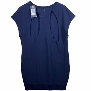 Blue under armor sleeveless open back top workout XL NWT